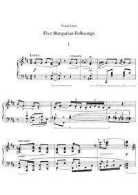 Cinq chansons traditionnelles hongroises - Franz Liszt